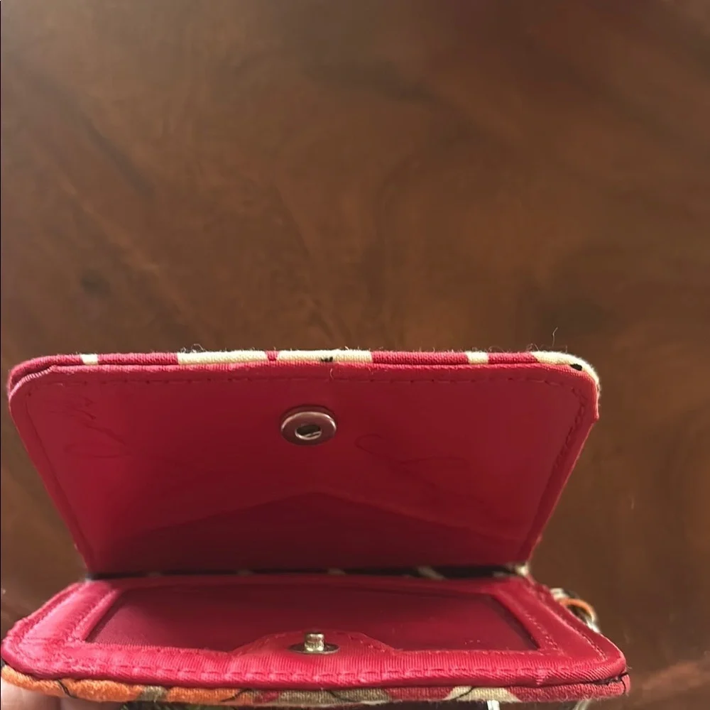 Vera Bradley Bittersweet Red and White Key Card Holder